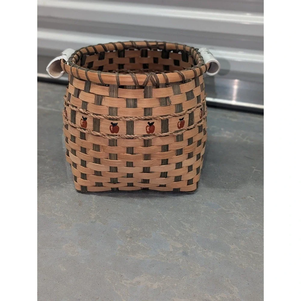 Handwoven Apple Wicker Basket‎ Farmhouse Ceramic Handles Decor 8